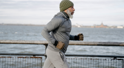 Older black man running