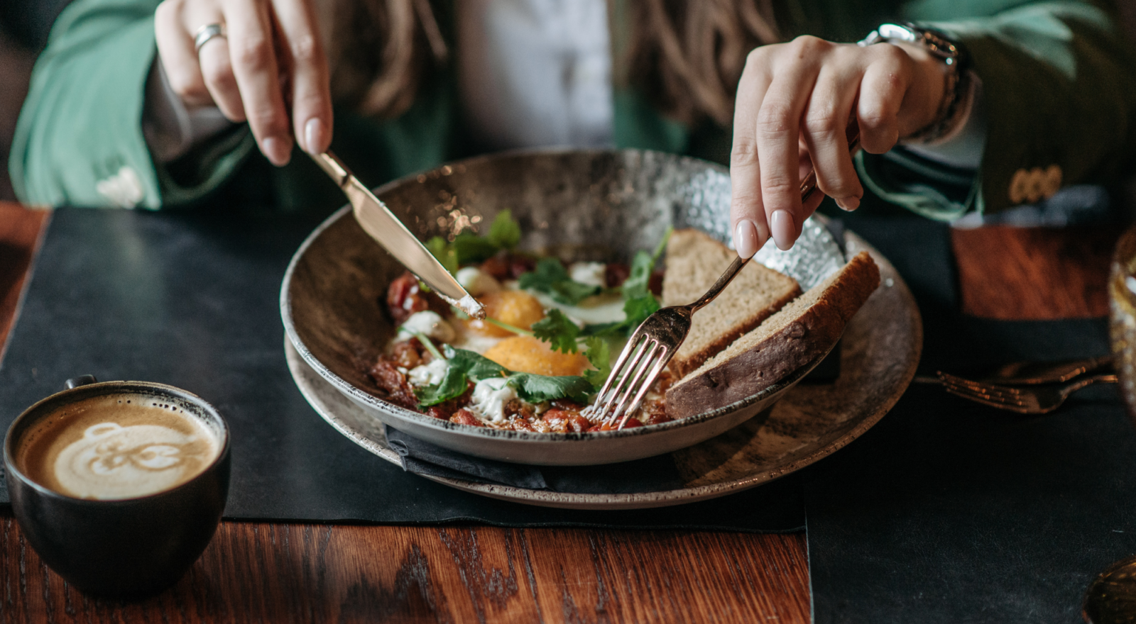 Person eating food