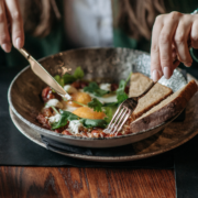 Person eating food