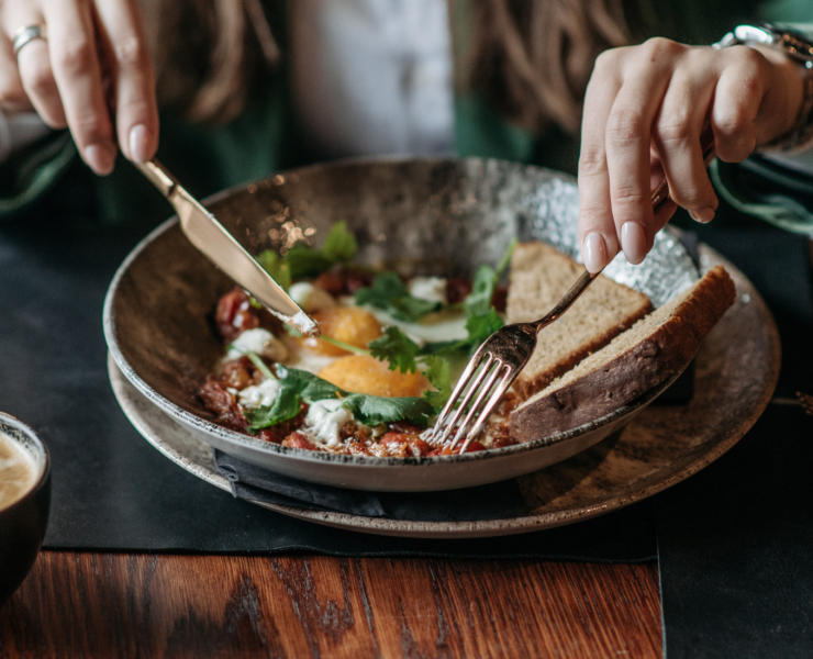 Person eating food