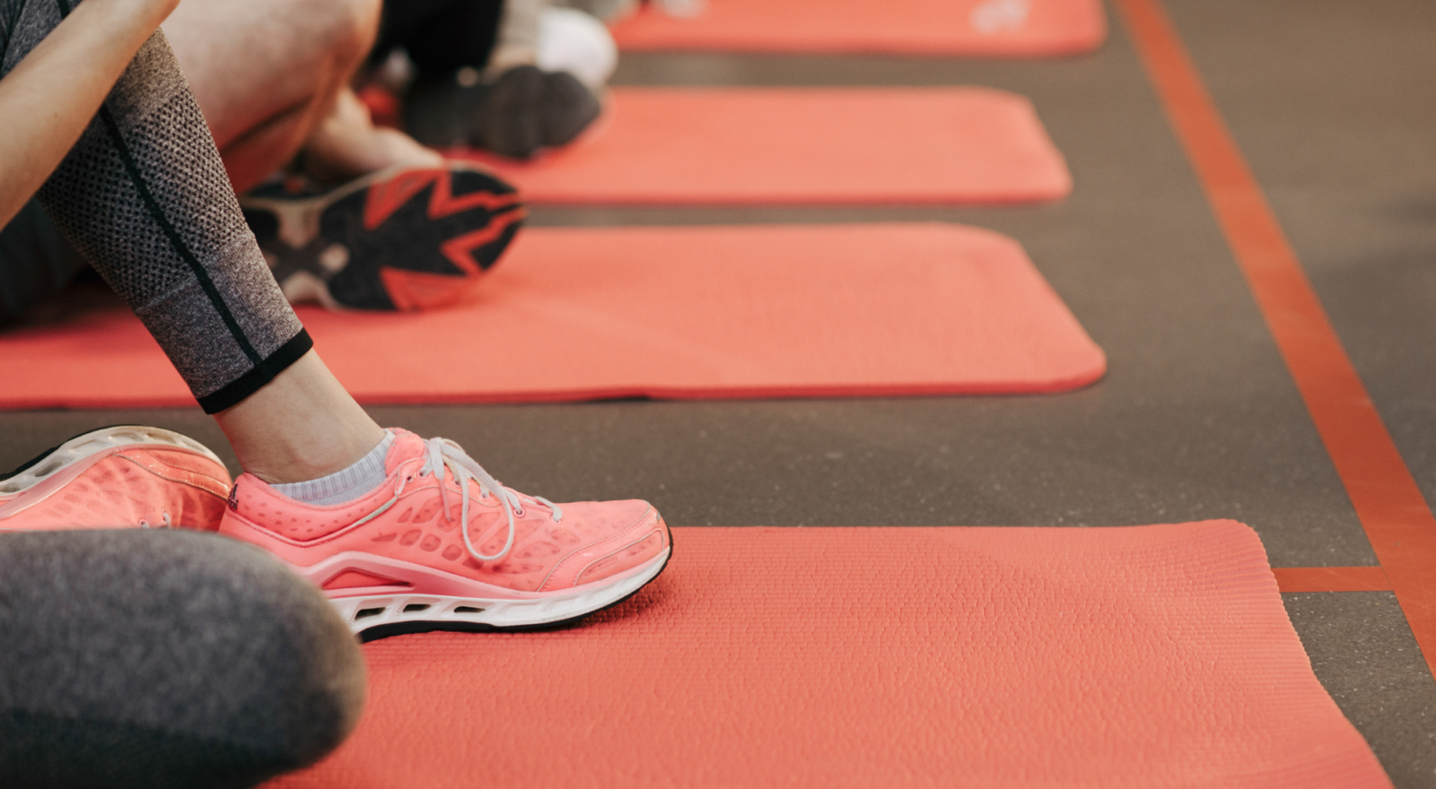 Shoes on mats