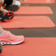 Shoes on mats