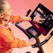 woman on Technogym machine