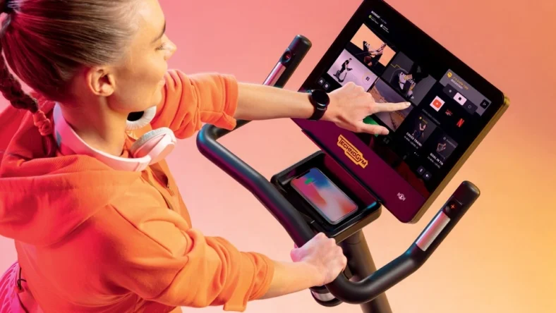 woman on Technogym machine