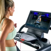 woman on Echelon connected fitness treadmill