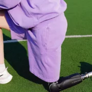 amputee athlete stretching