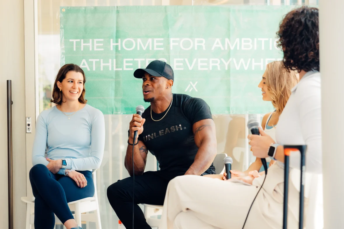man speaking on panel