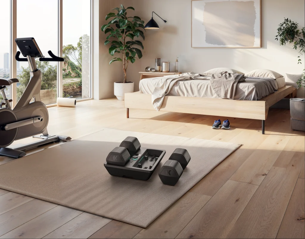 Kabata dumbbells in bedroom