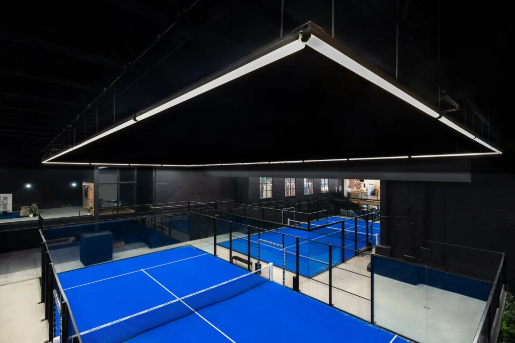 Padel courts at Padel House in Dumbo, Brooklyn