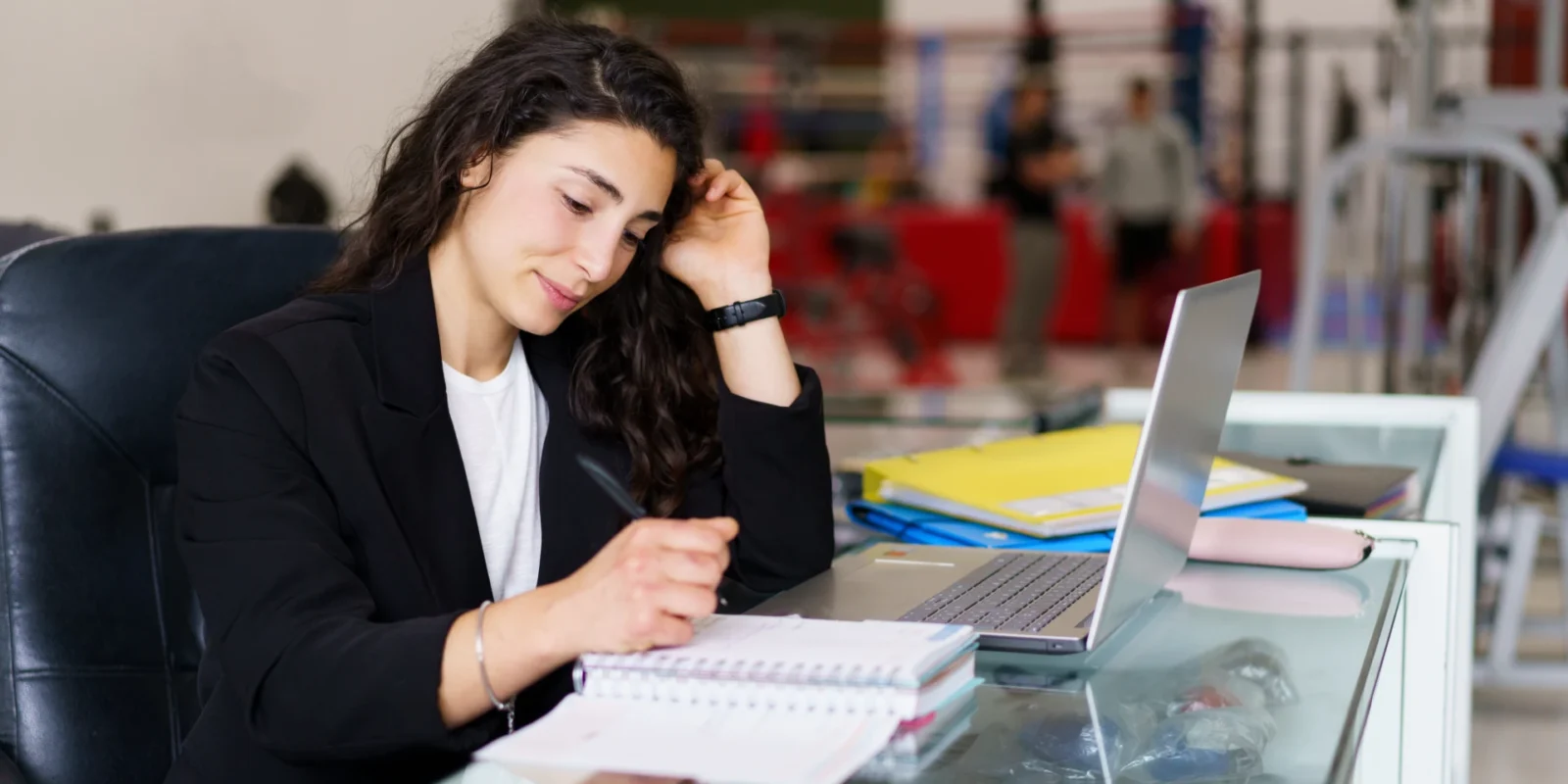 woman working at desk