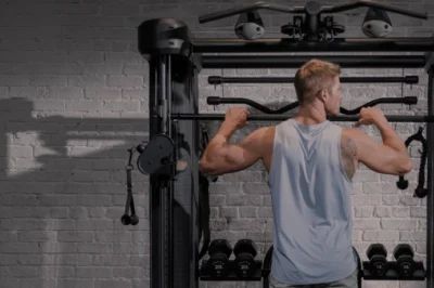 man works out on Centr Inspire machine