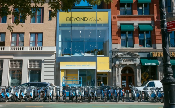 pictured is Beyond Yoga's pop up in NYC