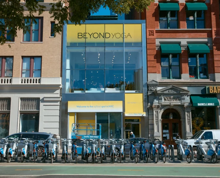 pictured is Beyond Yoga's pop up in NYC