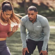 a personal trainer and a client outside