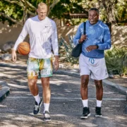 Two NBA players walk together at Canyon Ranch in Tucson, Arizona