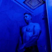 Man in Sno shower