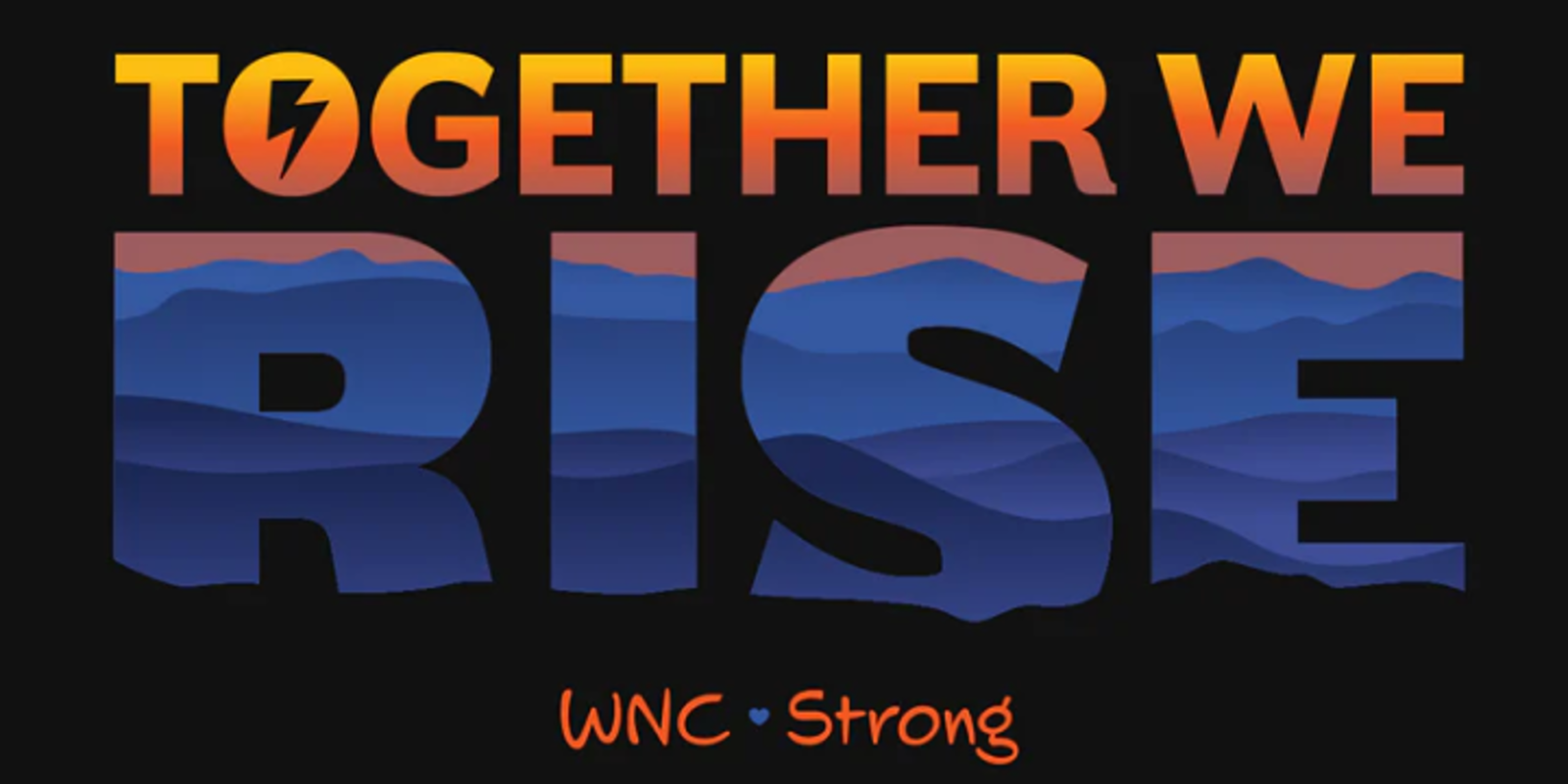 a Together We Rise logo for Asheville relief efforts