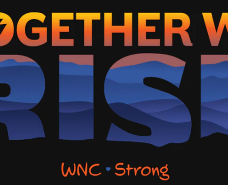 a Together We Rise logo for Asheville relief efforts