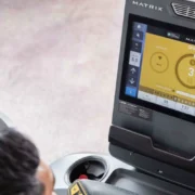 an image of a man using a Matrix treadmill
