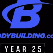 a promotional logo for Bodybuilding.com