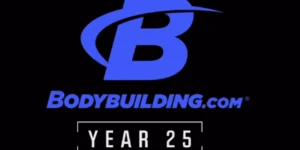 a promotional logo for Bodybuilding.com
