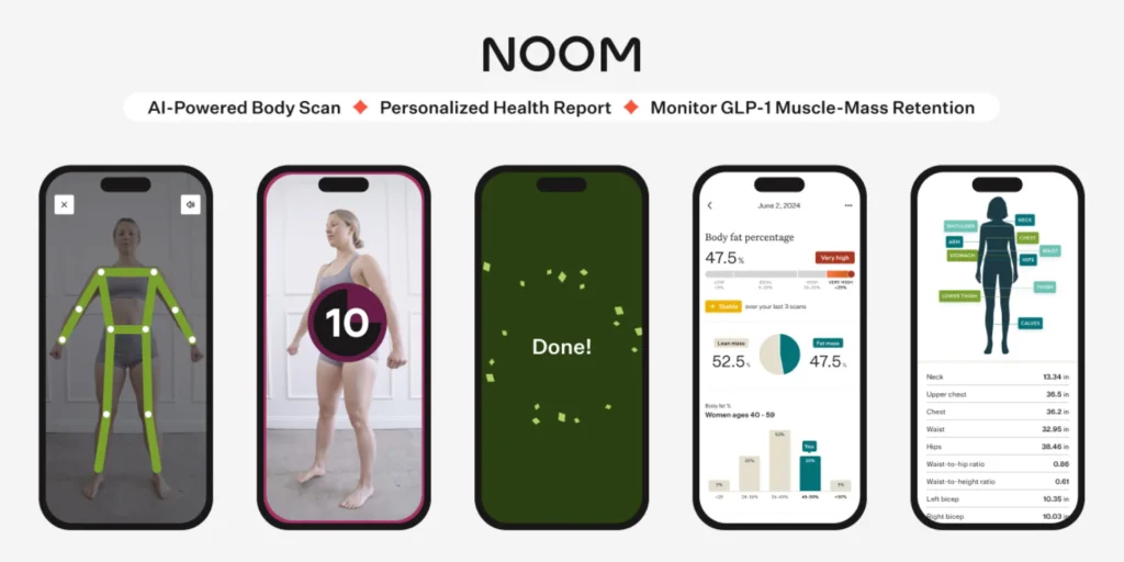 a screenshot of the Noom app's new body scan feature