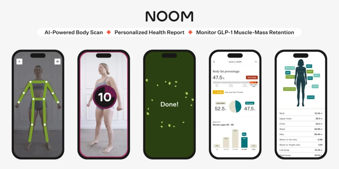 a screenshot of the Noom app's new body scan feature