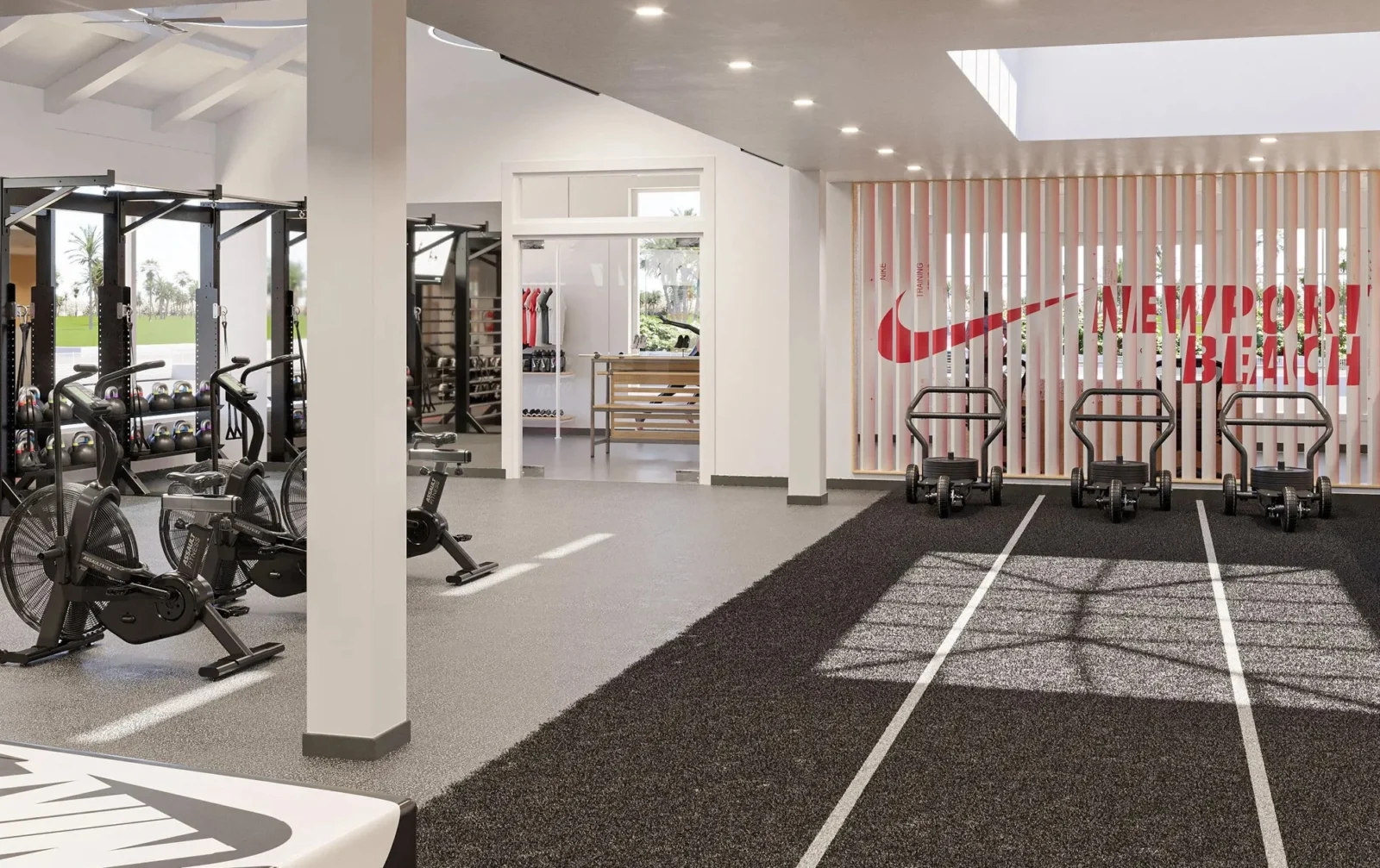 Interior of a Nike Training Studio in Newport Beach, California