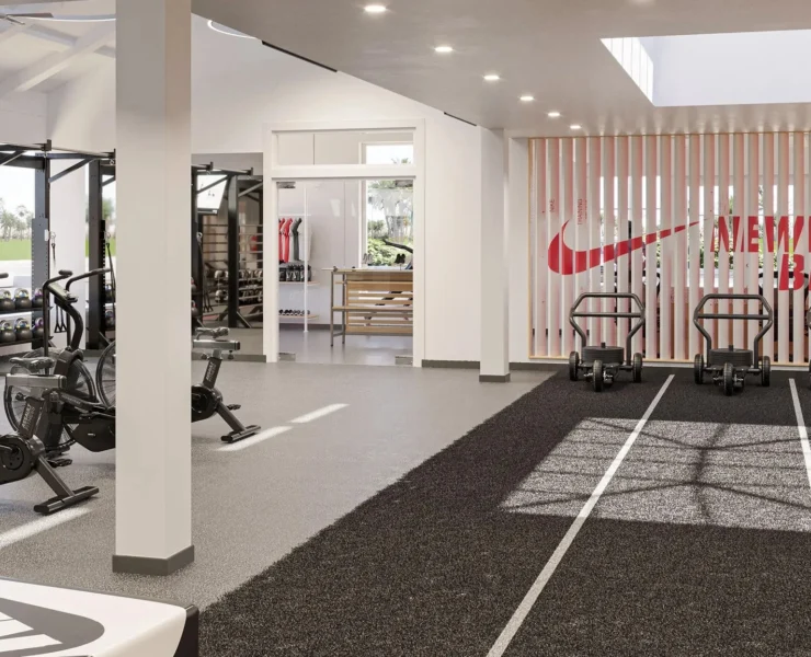 Interior of a Nike Training Studio in Newport Beach, California