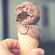 an image of a chocolate ice cream cone