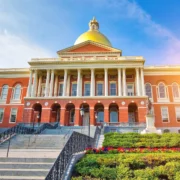 Massachusetts State House in Boston historic city center