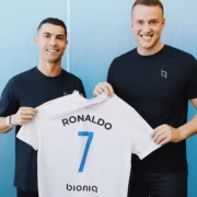 Cristiano Ronaldo and Vadim Fedotov celebrate Ronaldo's investment in Bioniq