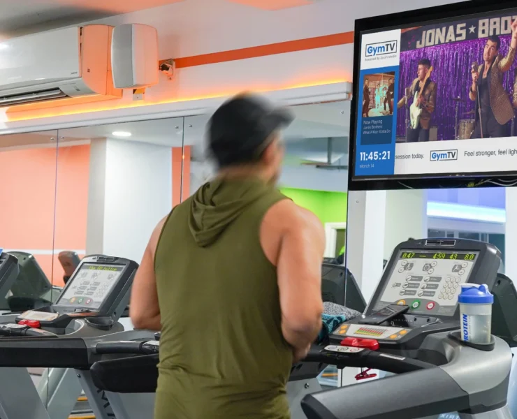 Man running on treadmill