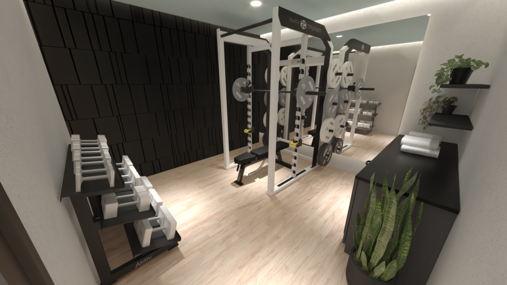 a fitness-themed wellness suite 