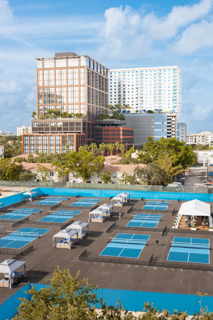 an aerial shot of CityPickle West Palm Beach