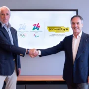 Giovanni Malagò and Nerio Alessandri shake hands to celebrate Olympic agreement