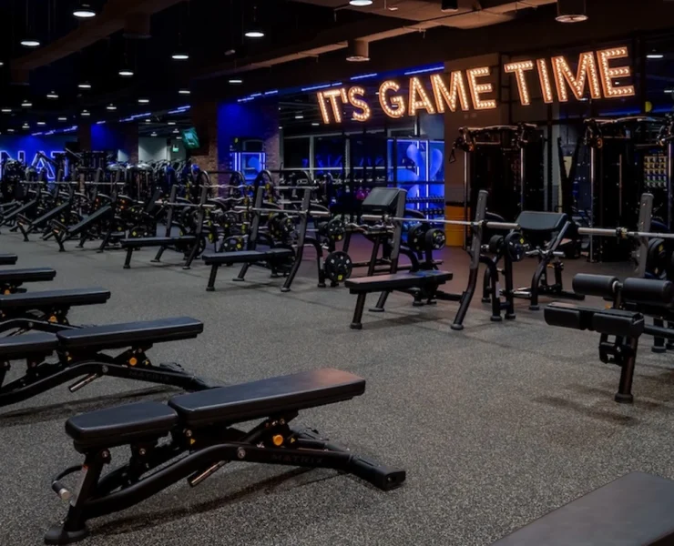 The interior of a GymNation in Dubai