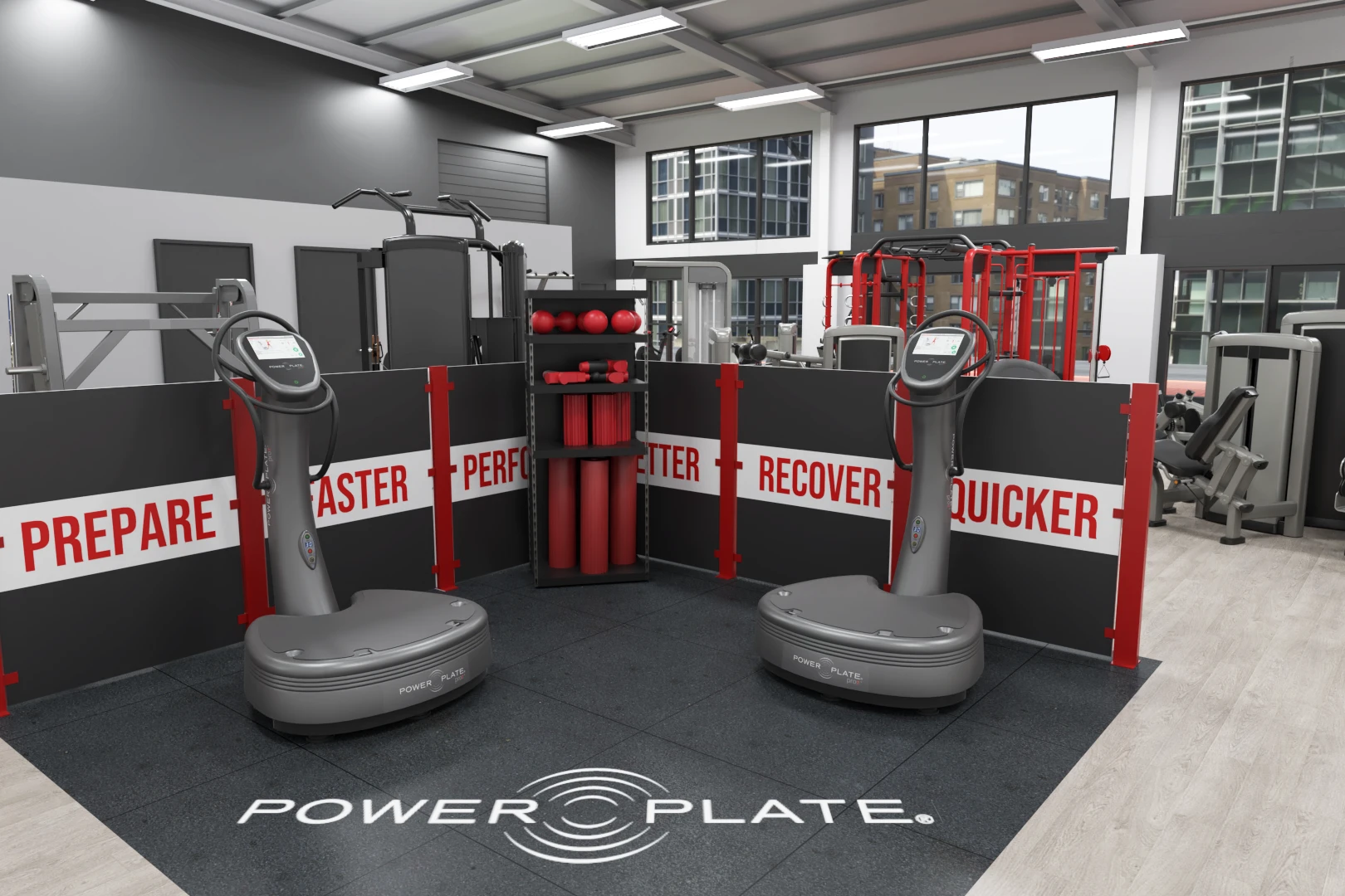 Power Plate in a gym recovery space