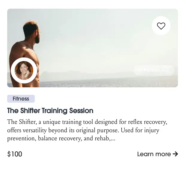 an image of a fitness booking on Plentiful