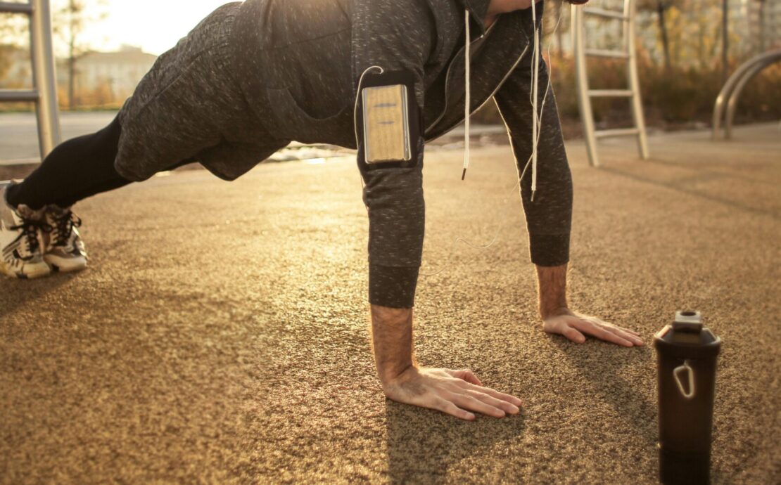 man doing push ups