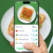 a MyNetDiary app user scanning a meal with their new AI feature