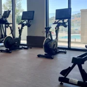 Echelon fitness equipment inside an apartment building