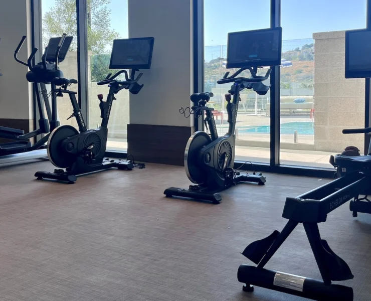 Echelon fitness equipment inside an apartment building