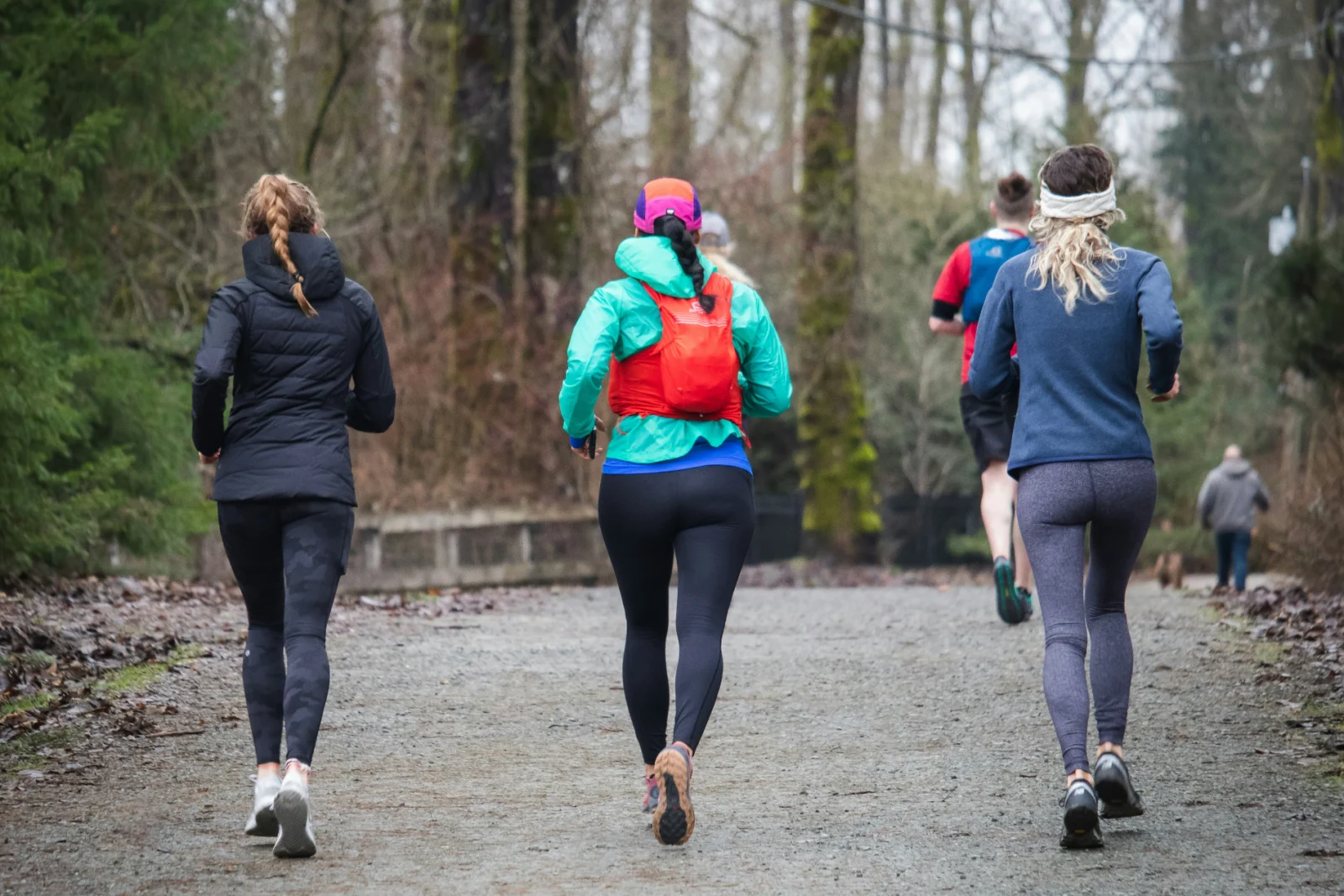 three woman running outside/physical activity