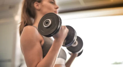Woman lifting weights