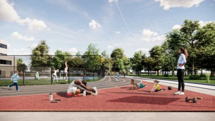 a rendering of a PHIT Center where youth and the community can get active