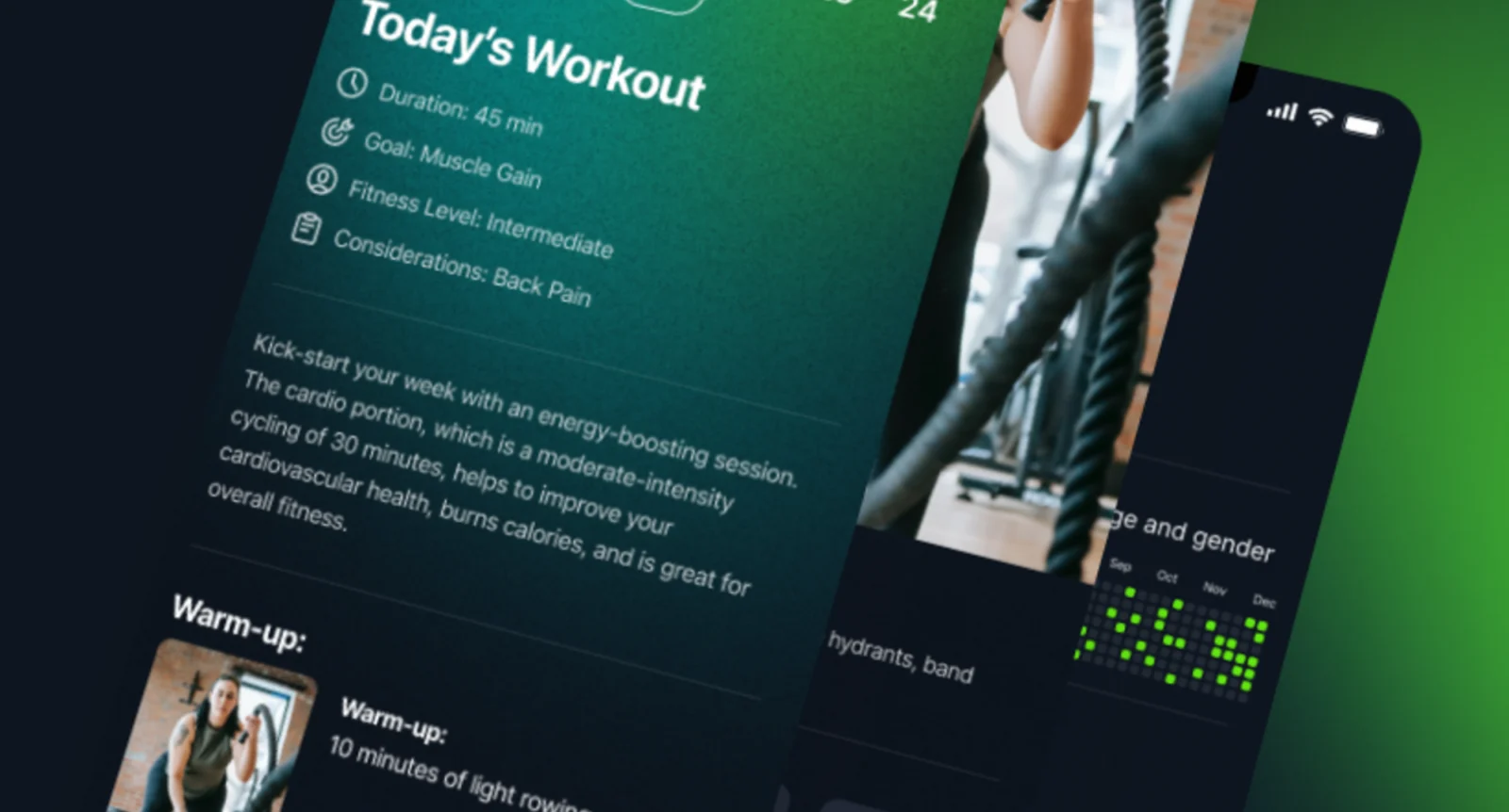 a screen image of Kiwi Fitness app and its personal coaching features