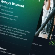 a screen image of Kiwi Fitness app and its personal coaching features