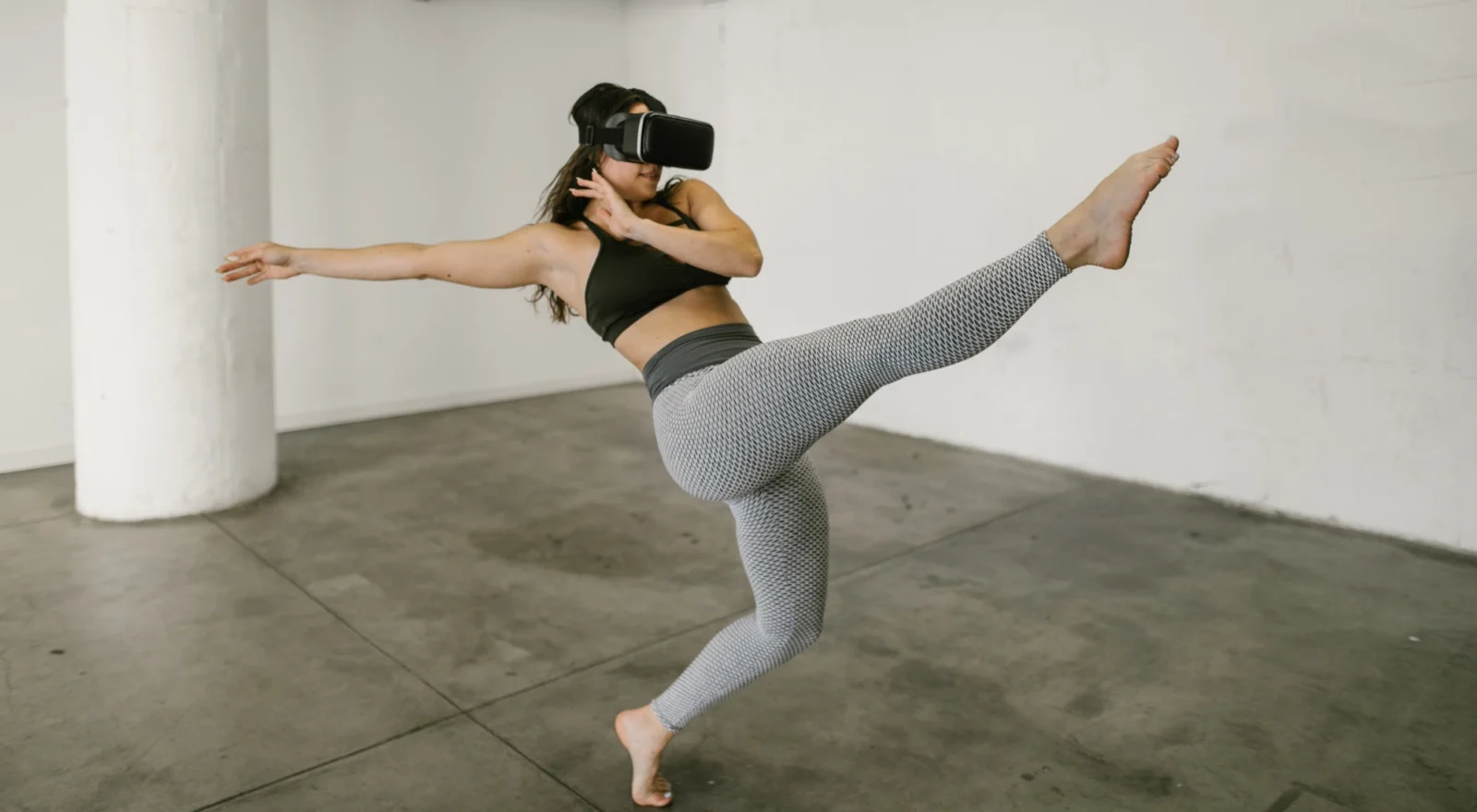 Woman working out with VR