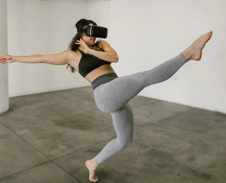 Woman working out with VR